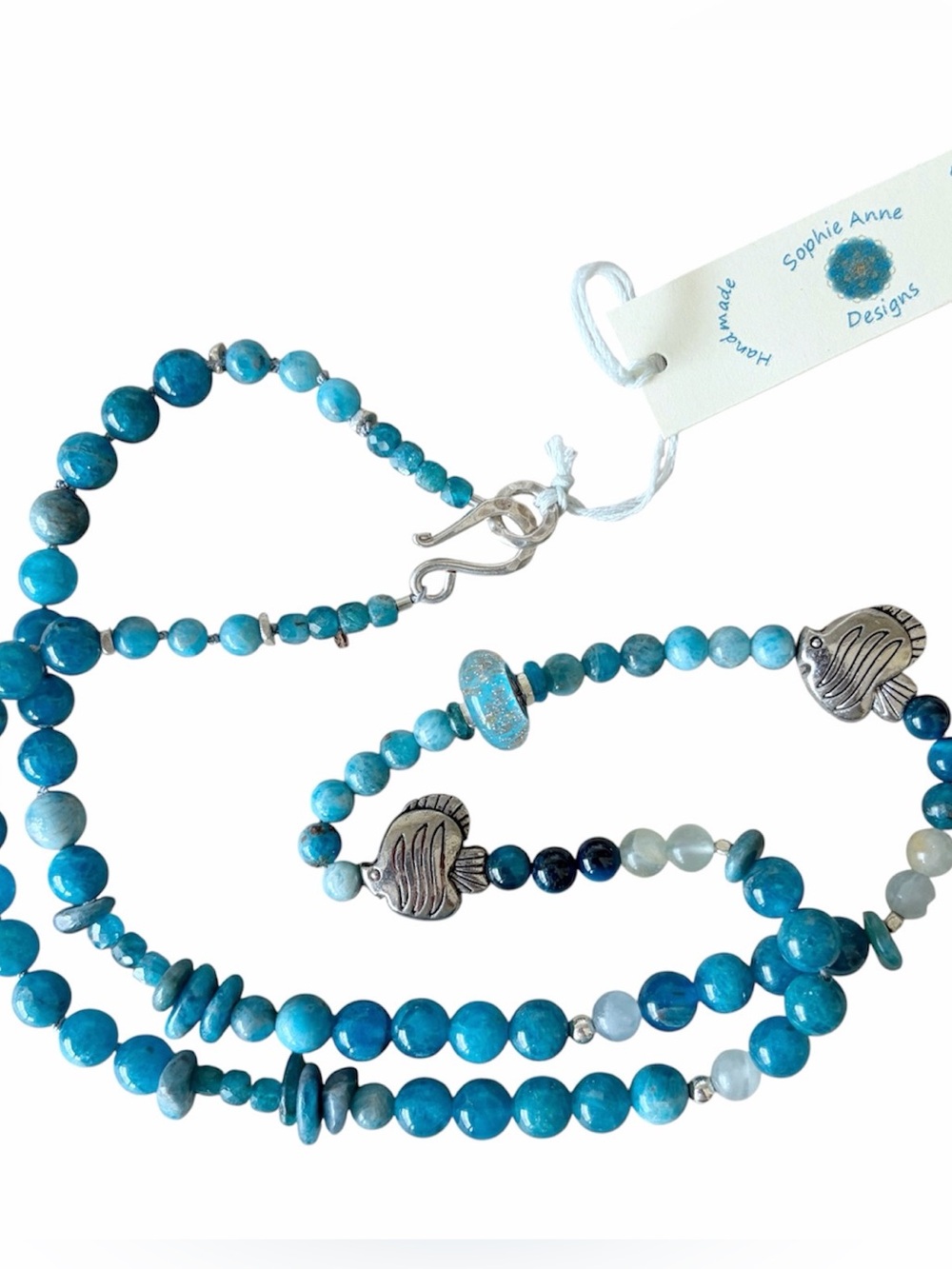 Blue Apatite Mala Necklace